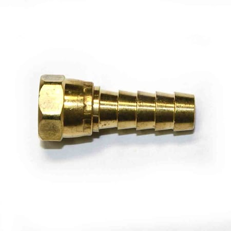 Brass Hose Fitting, Connector, 3/8 Inch Swivel Barb X 1/4 Inch Female NPT End, PK 6